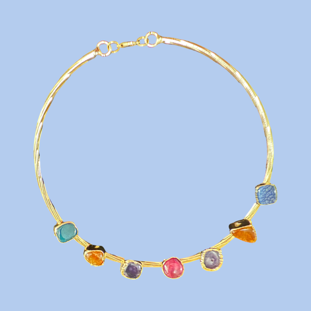 Gold Plated Chokers with stones