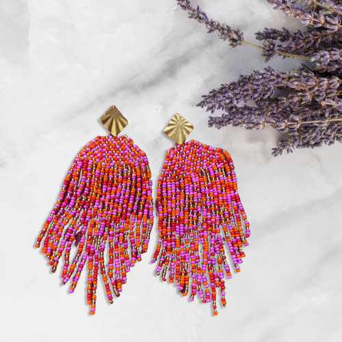 Beaded Fringes Earrings