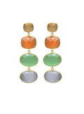 Colorful 4 Stones Earrings