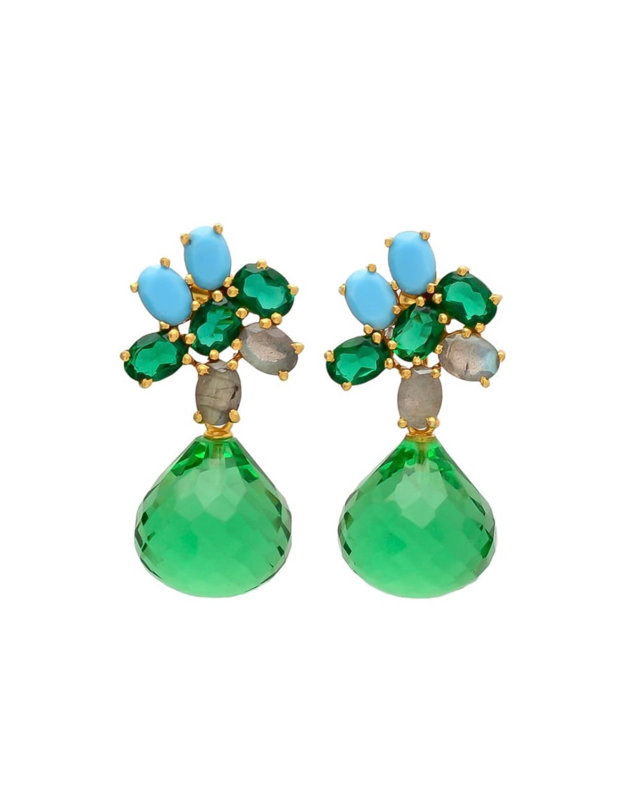 Flowers and Drop Earrings