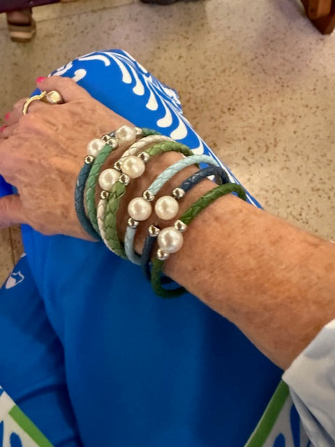 Colored Bangles with Pearl